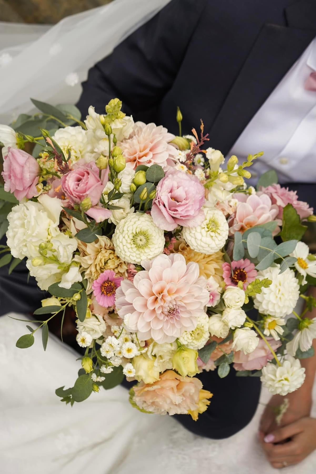 Elopement Bridal Bouquet & Boutonniere